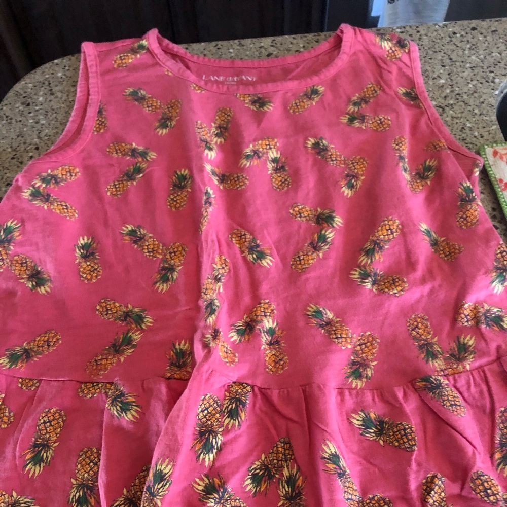 Pineapple on coral cotton tank